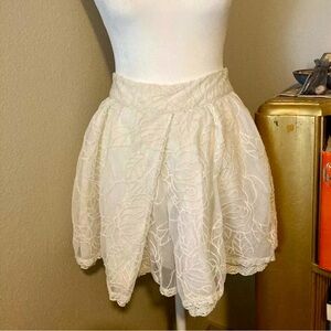 Free people XS laced lined short mini zip side pocket skirt